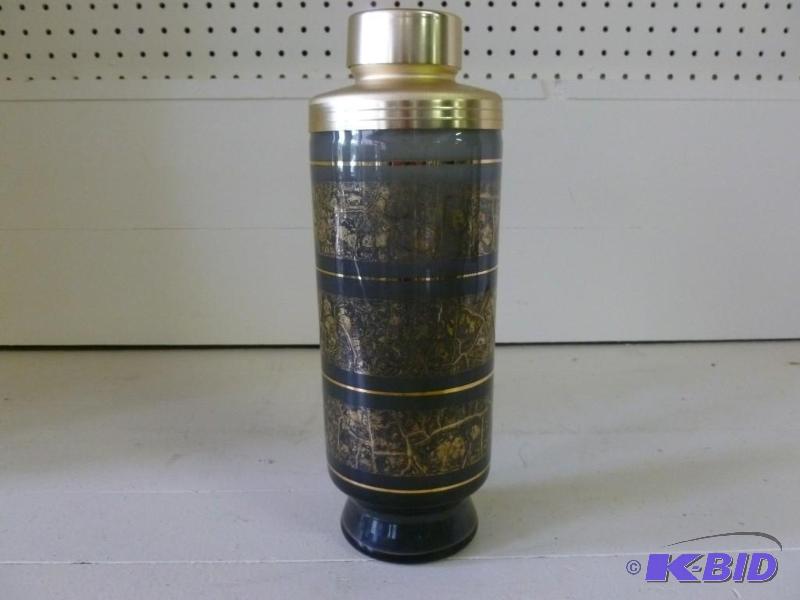 lot 144 image: Large painted glass drink shaker th...