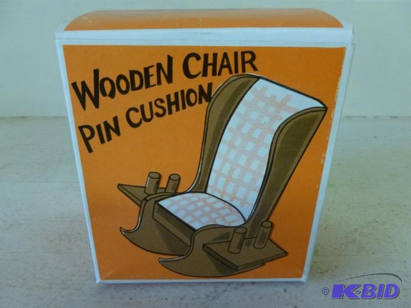 lot 180 image: Wooden chair pin cushion, brand new...