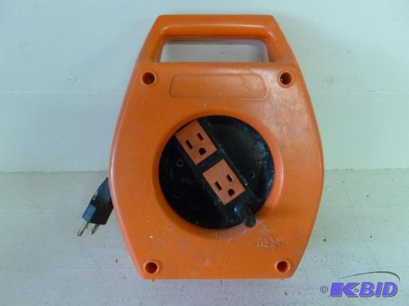 lot 205 image: Electric cord reel with two outlets...