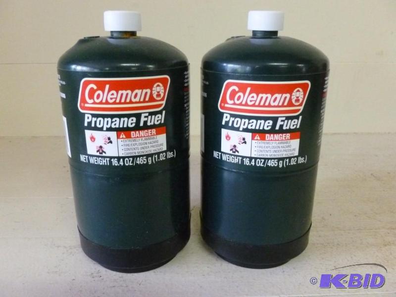 lot 210 image: Lot of two full Coleman 1 lb. propa...