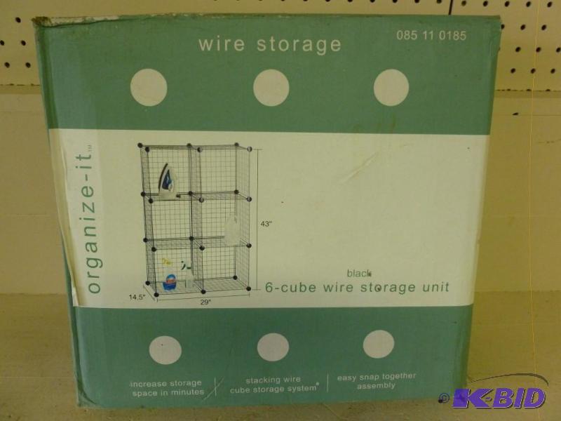 lot 22 image: Organize It 6-cube wire storage uni...