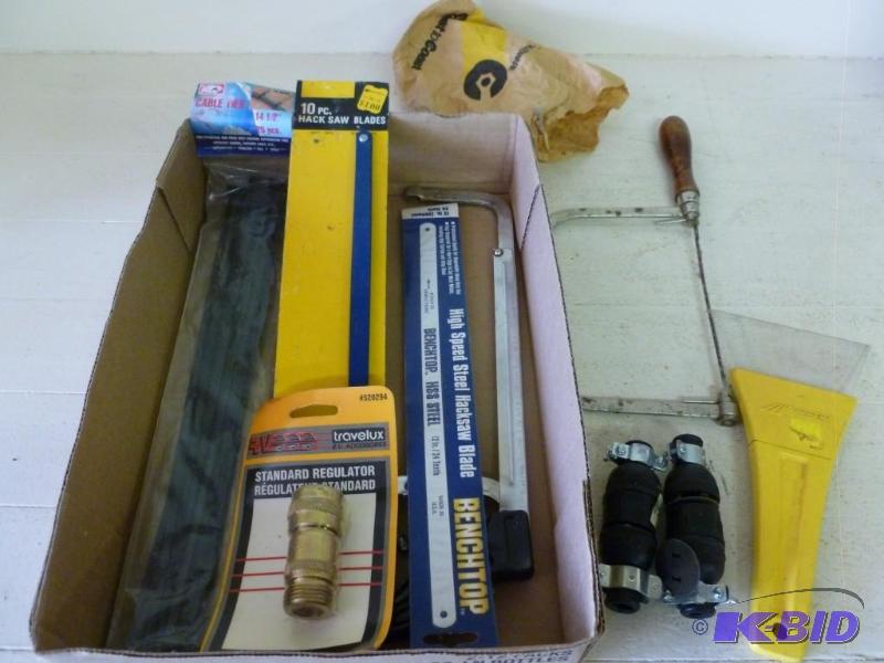 lot 39 image: This lot consists of a hack saw, ne...