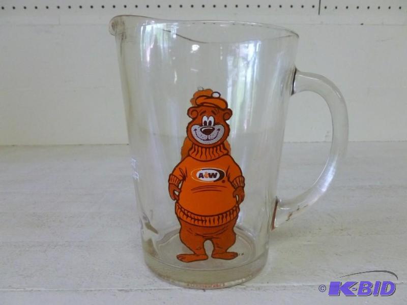 lot 69 image: Large A&ampW glass root beer pitch...