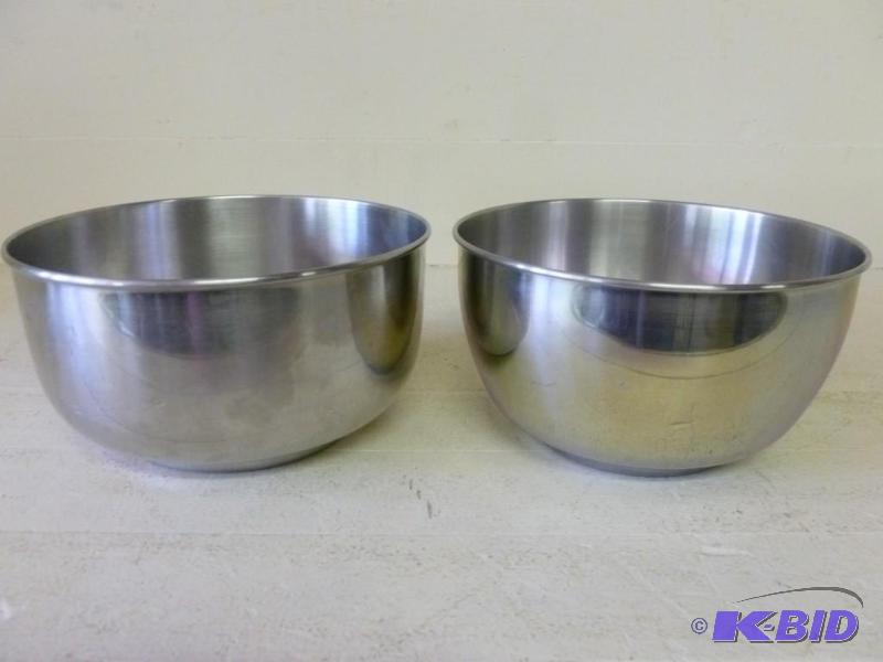 lot 70 image: Lot of two large stainless steel mi...