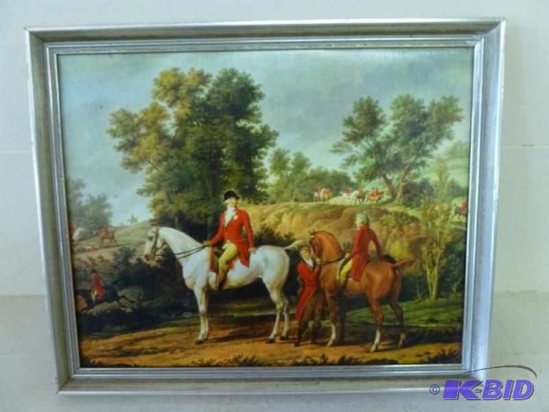 lot 72 image: Vintage Vernet wood framed picture ...
