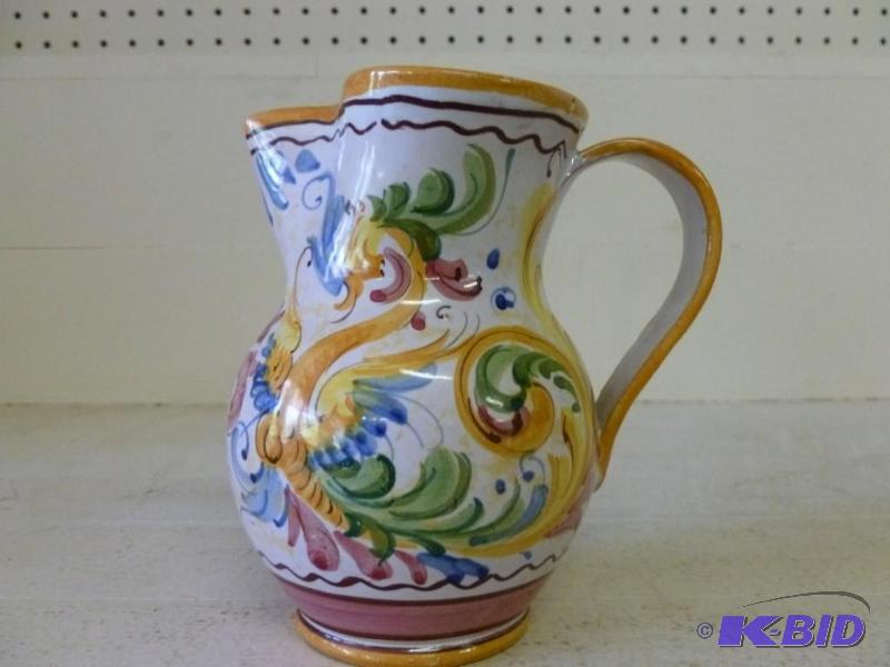 lot 76 image: Beautiful painted porcelain pitcher...