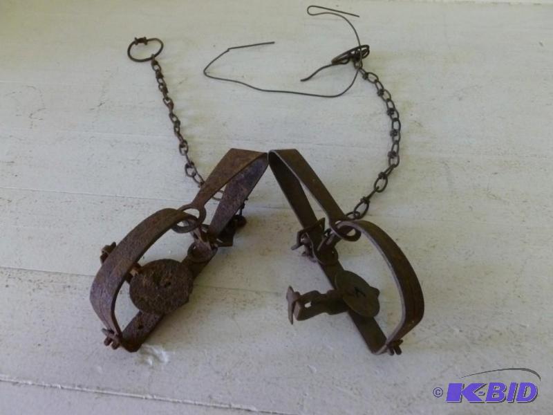 lot 98 image: Lot of two Victor leg traps....