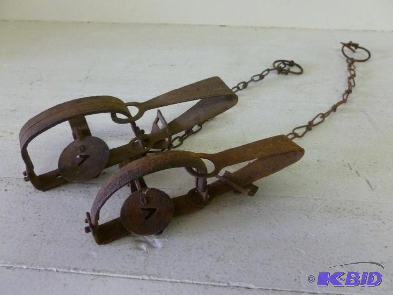 lot 99 image: Lot of two Victor leg traps....