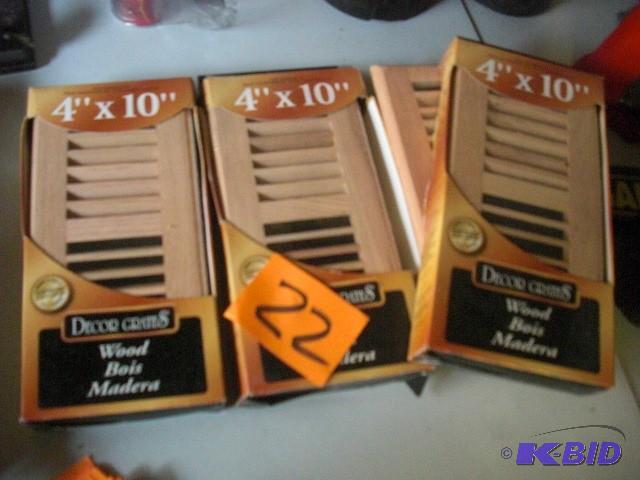 4, 4in x 10 in wood decorative grat...