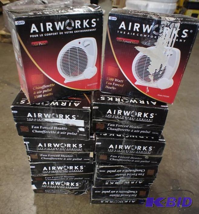 lot 6 image: Air Works Fan Forced 1500 watt heat...