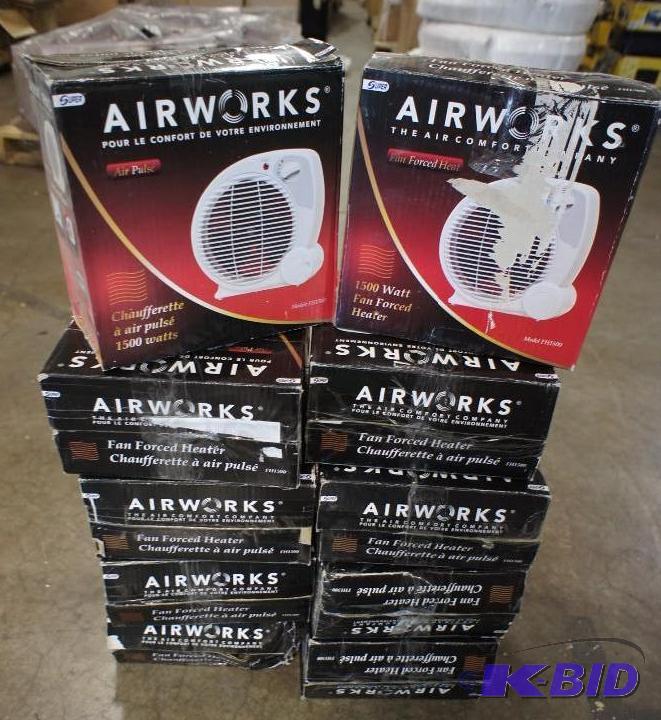lot 7 image: Air Works Fan Forced 1500 watt heat...