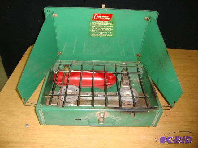 lot 105 image: Coleman Dual Burner Camp Grill...