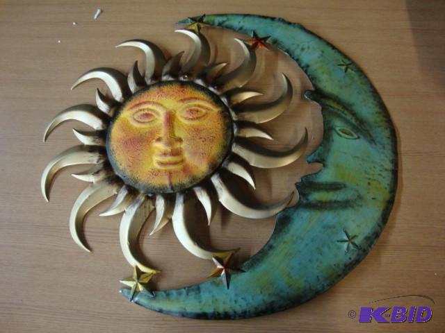 lot 31 image: 26in Sun & Moon Wall-Hanging Ar...