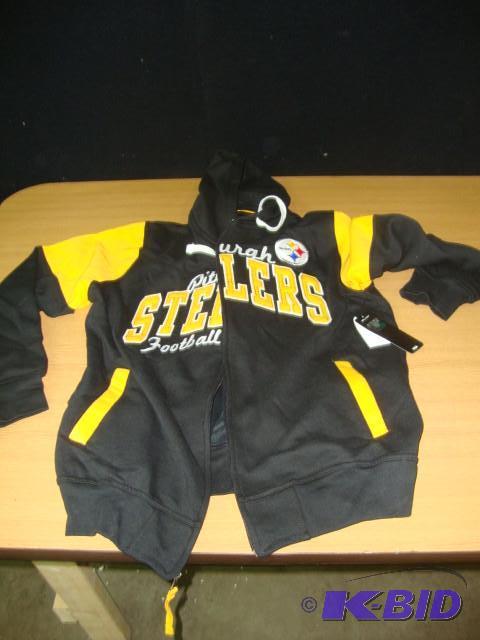 lot 64 image: Steelers Zip Up Hoodie, L, finicky...