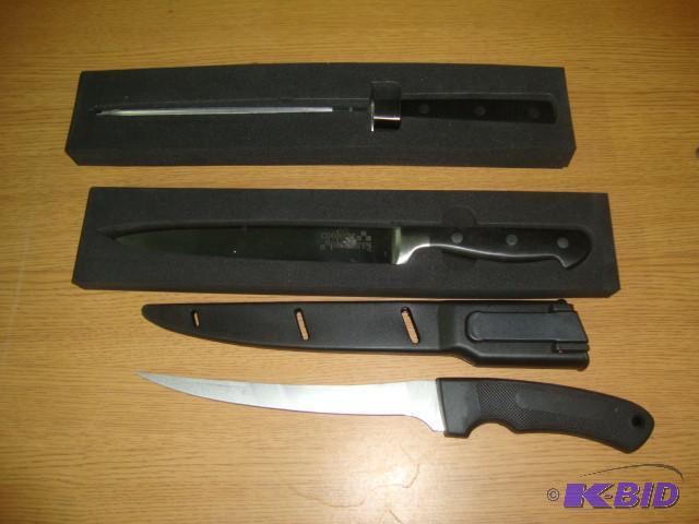 lot 70 image: Carving Knife, Sharpening Steel, &a...