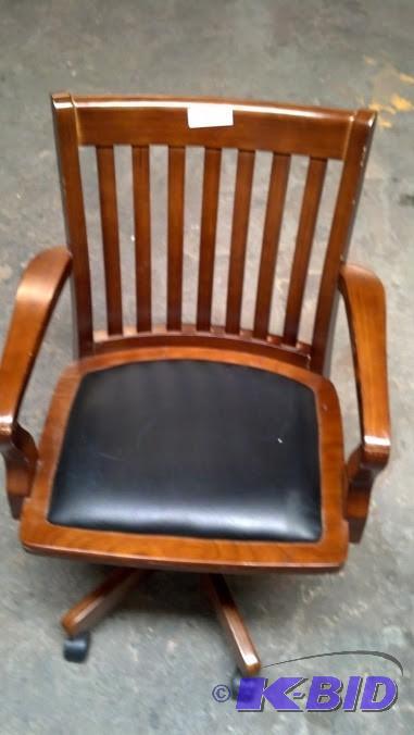 5 wooden chairs on casters with padding