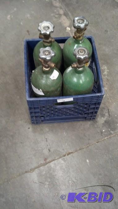 (4) Army green 10lb O2 welding tank