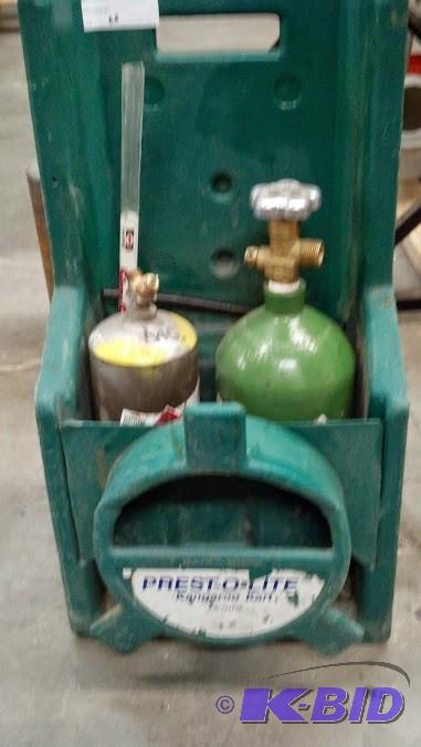 (1)Prest-o-lite kangaroo cart,  2 Acetylene welding tanks