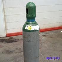 Grey with green top 110lb O2 Welding tank