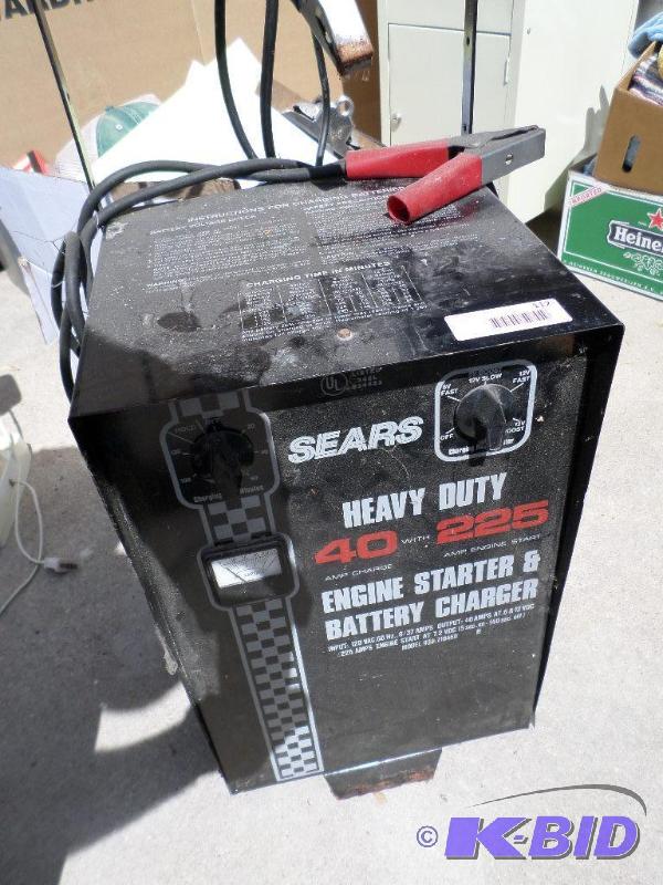 lot 112 image: sears heavy duty 40 amp charger...