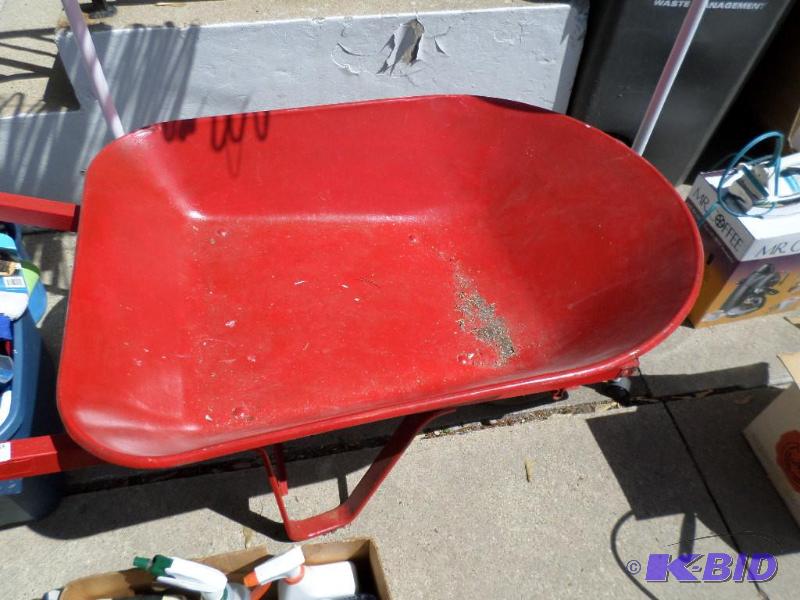 lot 119 image: red wheel barrell...