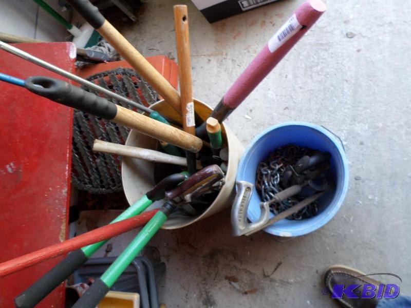 lot 145 image: pruners metal, saws, hack saws, cha...