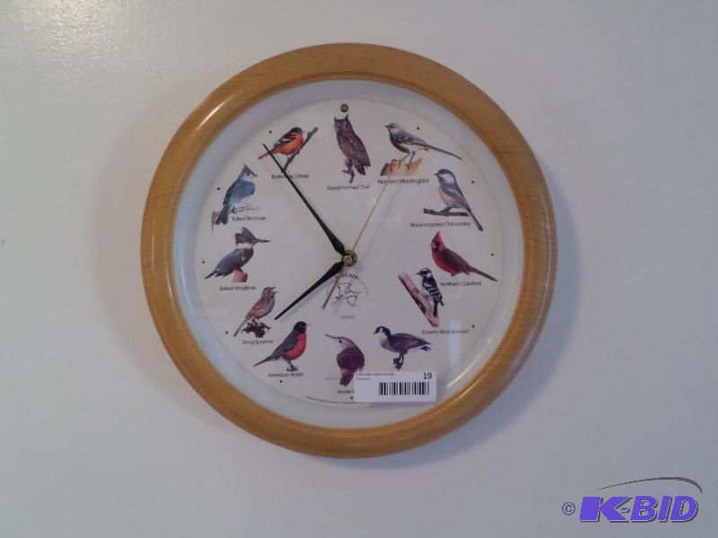 lot 19 image: Bird Clock, Cork Bulletin Board, Kn...