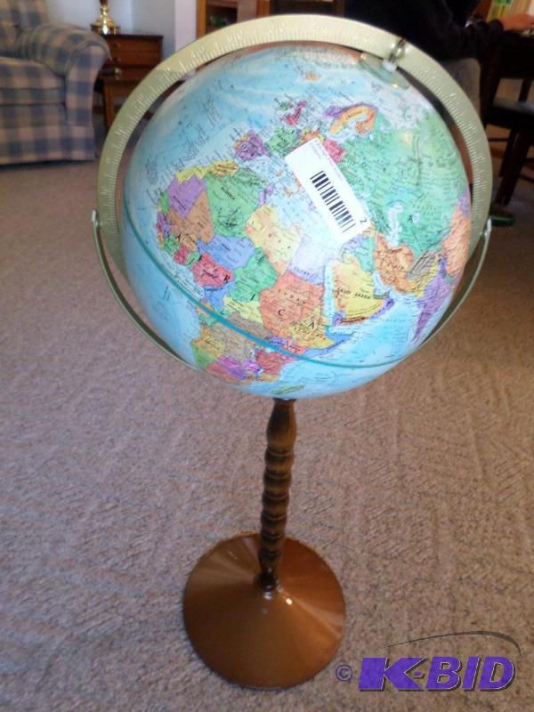 lot 2 image: pedestal globe...