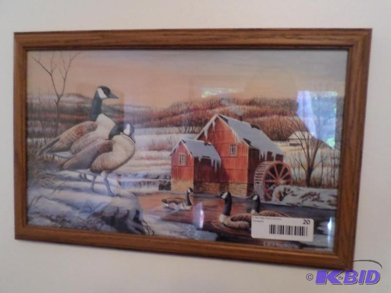lot 20 image: Canadian Goose and Barn Picture, Ch...