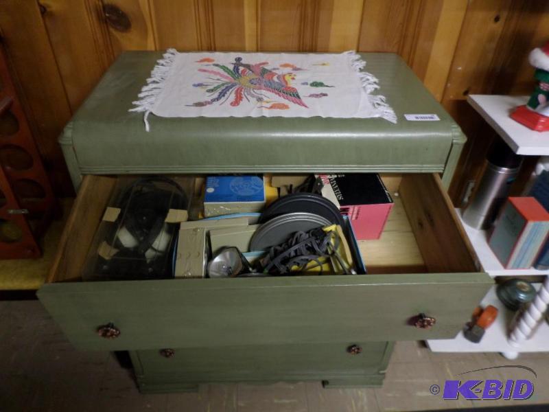 lot 56 image: Green Dresser and everything in it...