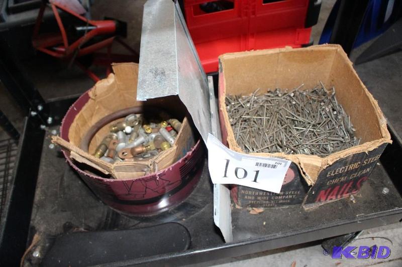 lot 101 image: Box Lot full of Nails, and other to...