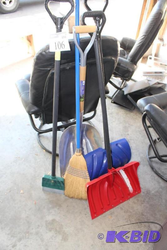 lot 106 image: Lot of (5) Items (2) Snow Shovels,...
