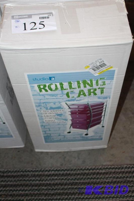 lot 125 image: Rolling Cart Assembly, 6-Drawer, Ne...