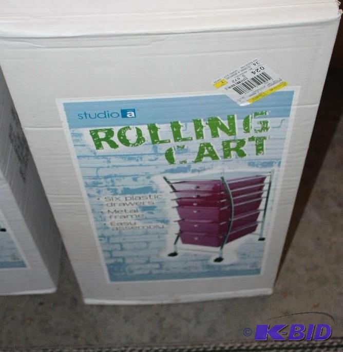 lot 127 image: Rolling Cart Assembly, 6-Drawer, Ne...