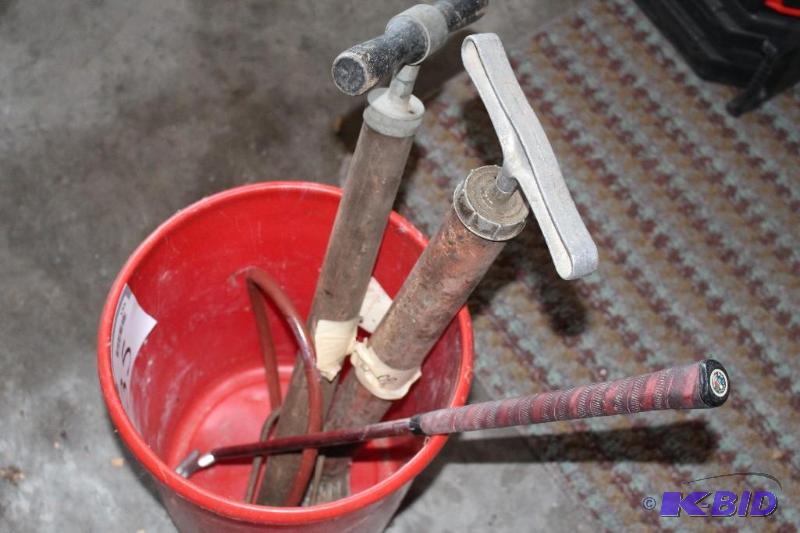 lot 135 image: Lot of (4) Items (1) Red Bucket, (...