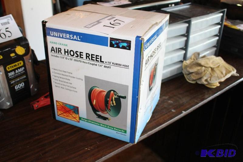 lot 167 image: Air Hose Reel, Hand Crank, with 50...