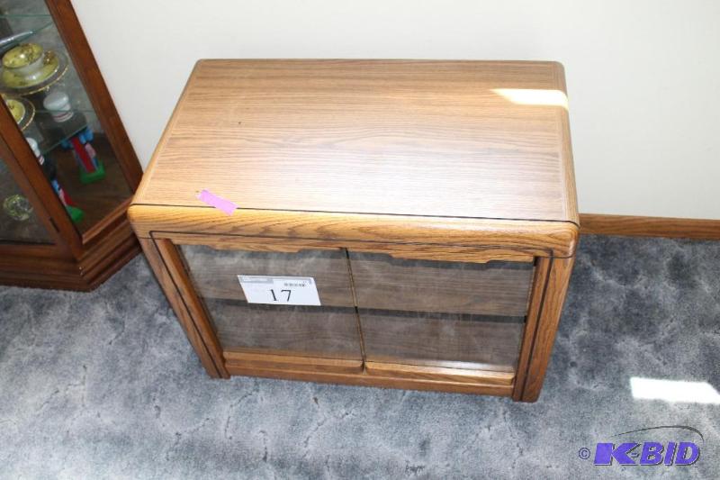 lot 17 image: 2 Shelf Wooden CabinetCoffee Table...