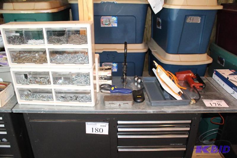 lot 178 image: Miscellaneous Tools Roofing Nails,...
