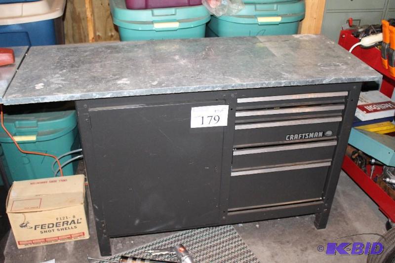 lot 179 image: Craftsman 6 Drawer Tool Bench, 54 ...
