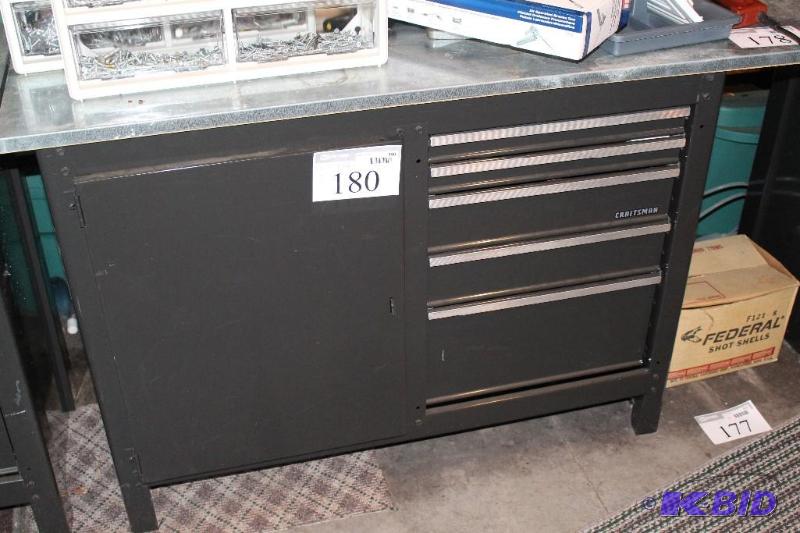 lot 180 image: Craftsman 6 Drawer Tool Bench, 54 ...