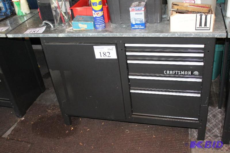 lot 182 image: Craftsman 6 Drawer Tool Bench, 54 ...