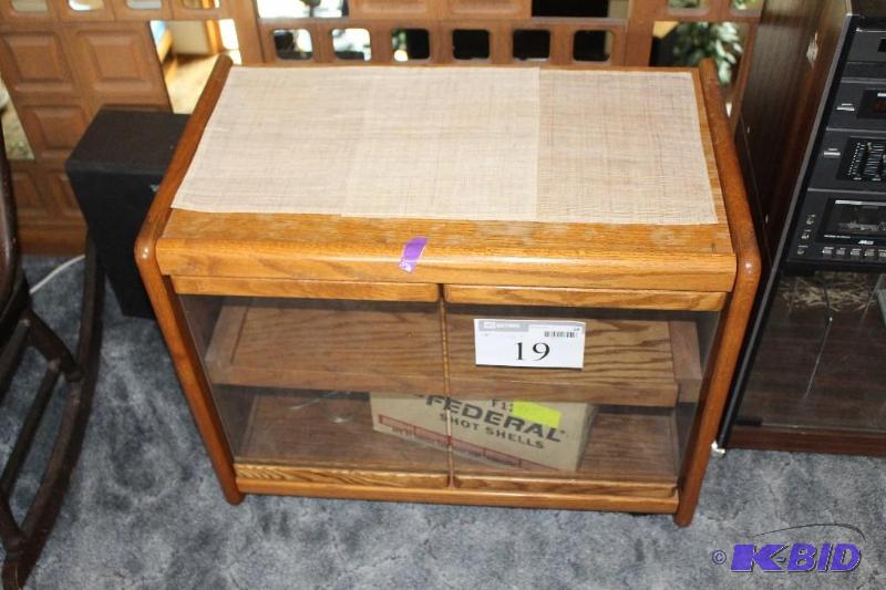 lot 19 image: 2 Shelf Wooden CabinetCoffee Table...