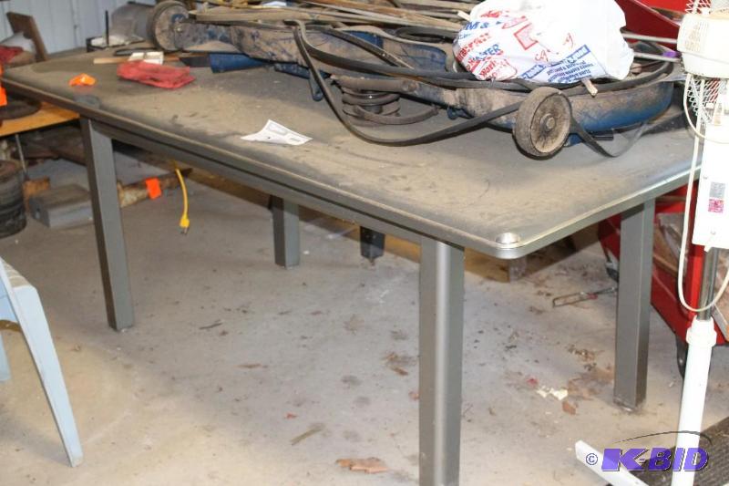 lot 227 image: Metal Table with Assorted Contents,...
