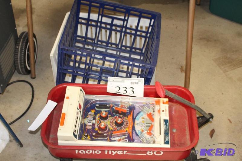 lot 233 image: Lot of Items (2) Crates, (1) Wagon...