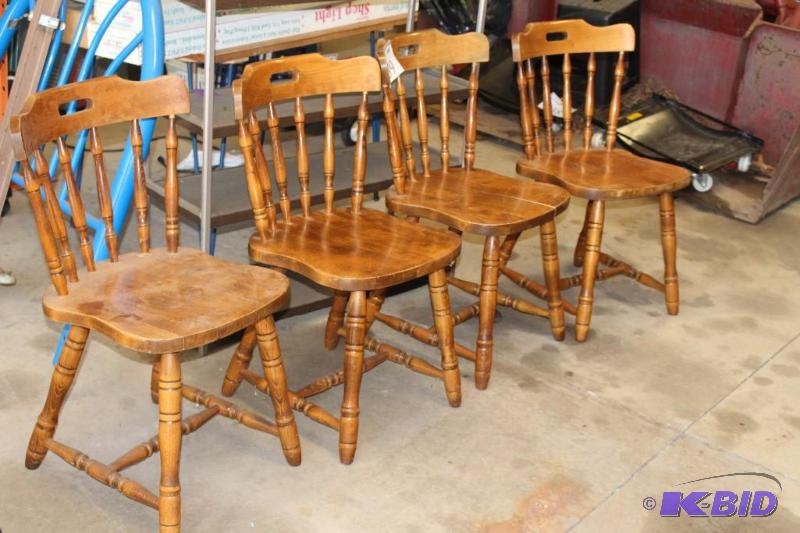 lot 239 image: Lot of (4) Wooden Chairs...