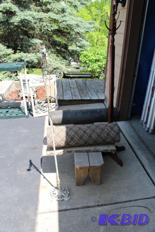 lot 35 image: Lot of (2) Rugs, (1) Lamp, (1) Coat...