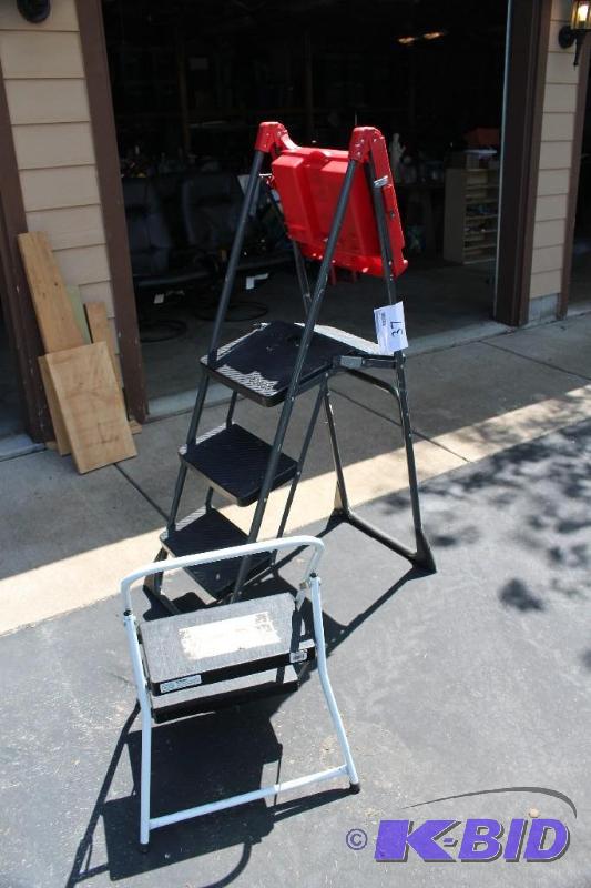 lot 37 image: Lot of (2) Step Ladders, (1) Staple...