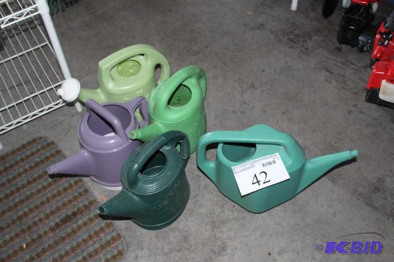 lot 42 image: Lot of (5) Garden Watering Cans...