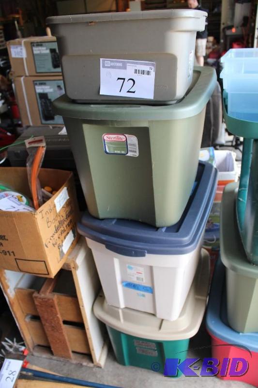 lot 72 image: Lot of (4) Tubs with Lids...