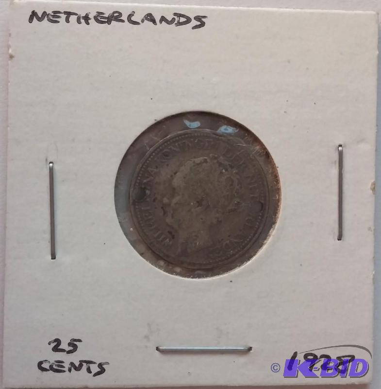 lot 100 image: 1928 Netherlands Quarter Silver HO...